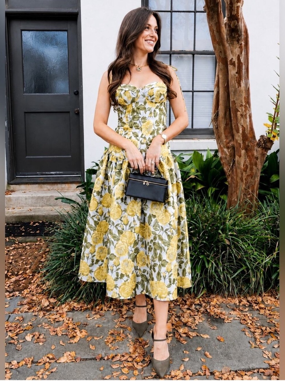 Katie May Dee Midi Dress in Yellow Rose Size M